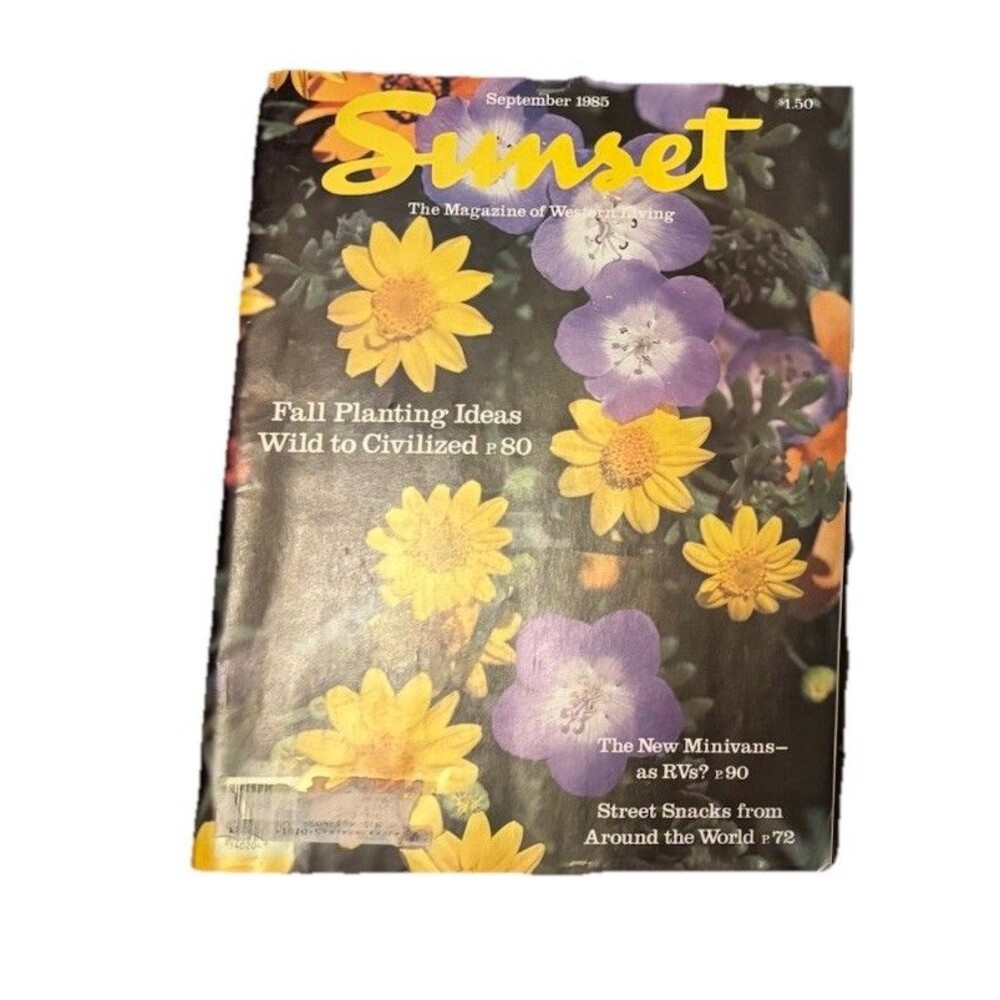 Sunset Magazine, Vintage September 1985, Fall Planting Ideas, Minivan Ads & More
